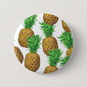 Seamless pattern with pineapples 2 inch round button