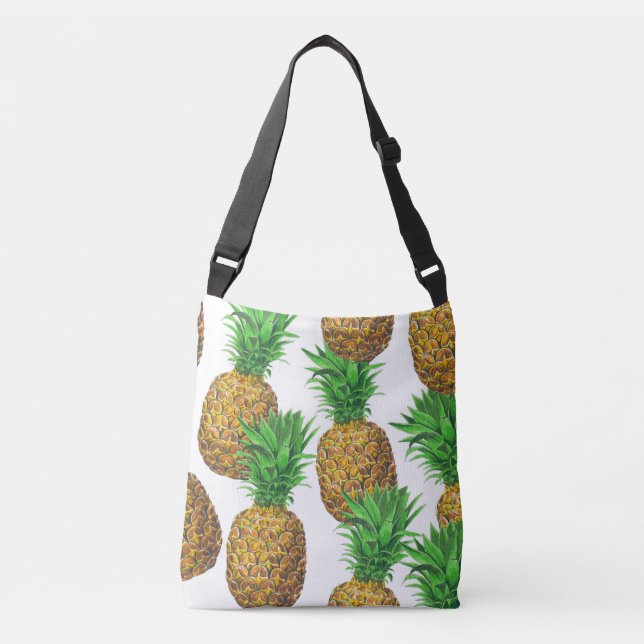 Seamless pattern with pineapples crossbody bag (Front)