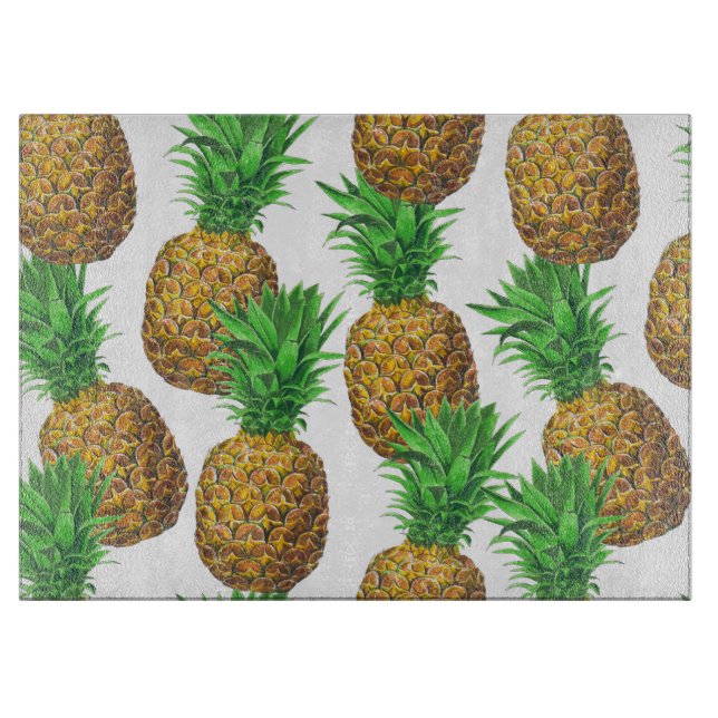 Seamless pattern with pineapples cutting board (Front)