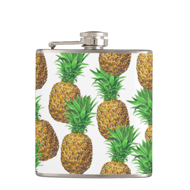 Seamless pattern with pineapples hip flask (Front)