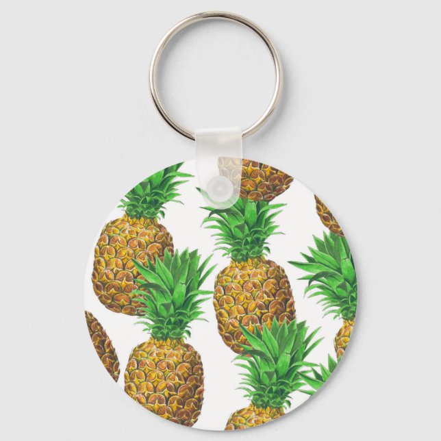 Seamless pattern with pineapples keychain (Front)
