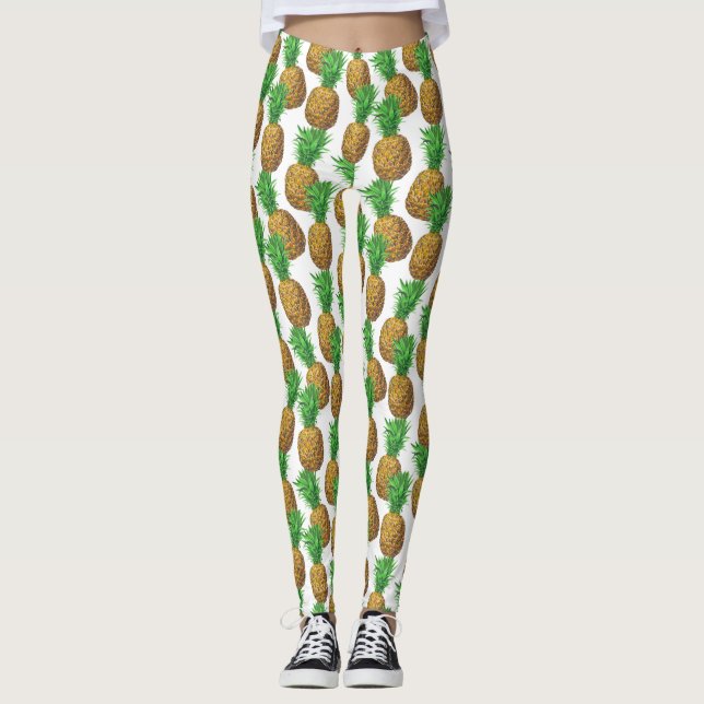 Seamless pattern with pineapples leggings (Front)