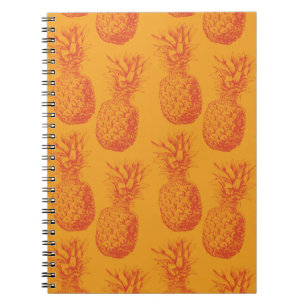 Seamless pattern with pineapples notebook