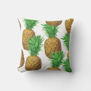 Seamless pattern with pineapples throw pillow