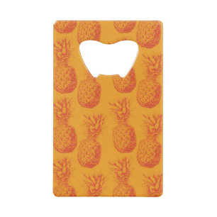 Seamless pattern with pineapples wallet bottle opener