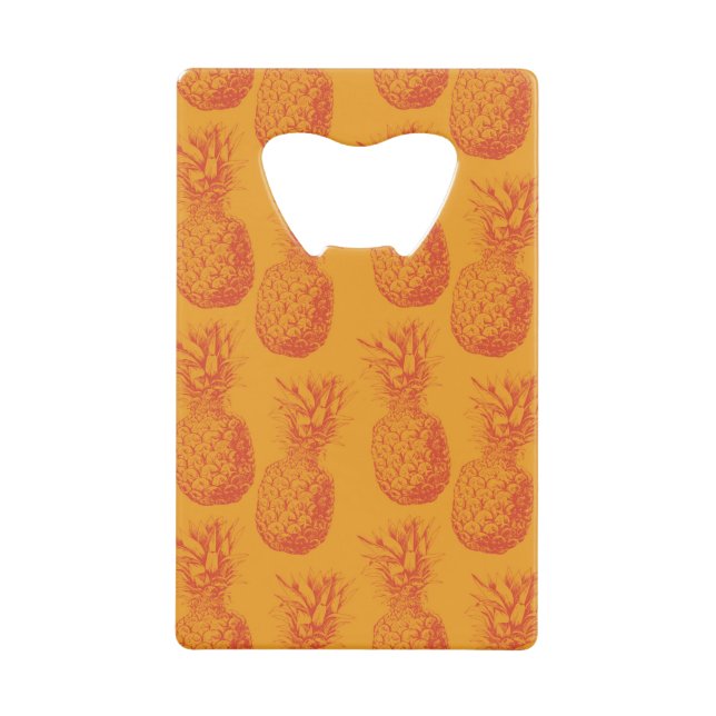 Seamless pattern with pineapples wallet bottle opener (Front)
