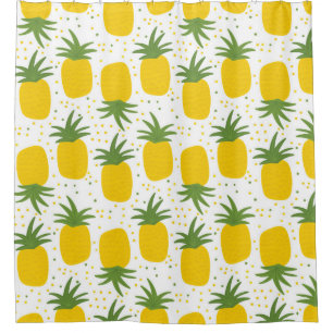 Seamless pattern with pineapples. Yellow pineapple