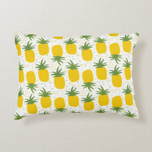 Seamless pattern with pineapples. Yellow pineapple Accent Pillow