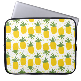 Seamless pattern with pineapples. Yellow pineapple Laptop Sleeve