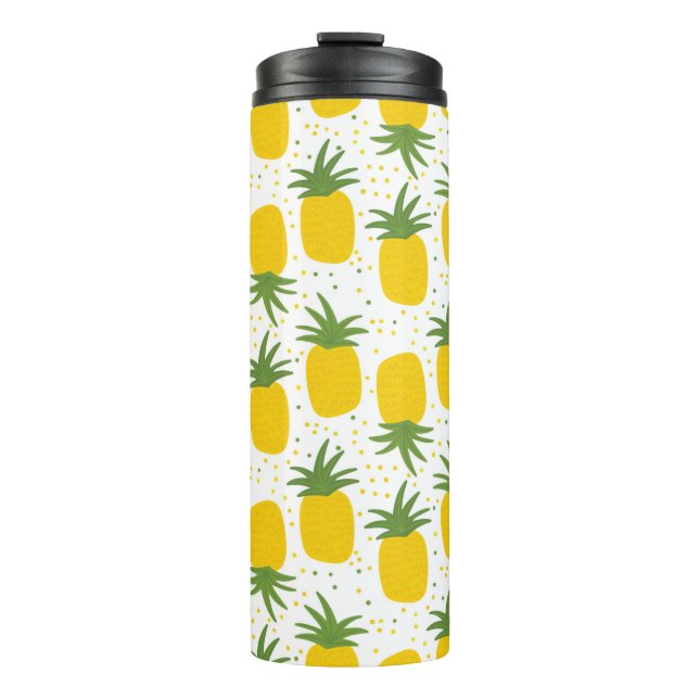 Seamless pattern with pineapples. Yellow pineapple Thermal Tumbler (Front)