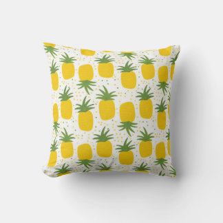 Seamless pattern with pineapples. Yellow pineapple Throw Pillow