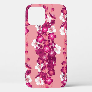 Seamless pattern with pink blossom roses iPhone 12 case