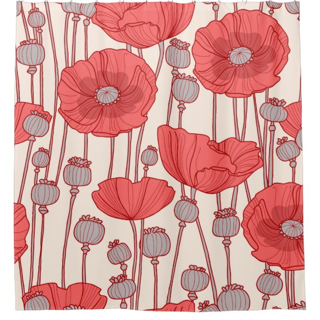 Seamless pattern with poppies.  (Front)