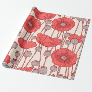 Seamless pattern with poppies.  wrapping paper