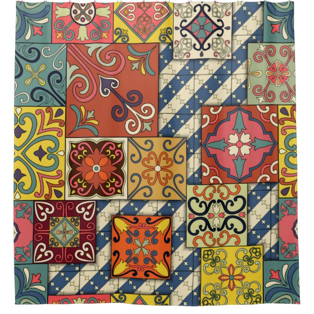 Seamless pattern with portuguese tiles in talavera (Front)