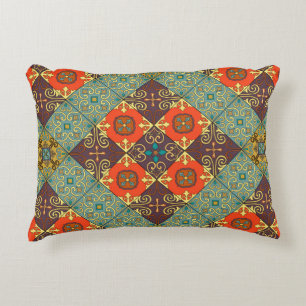 Seamless pattern with portuguese tiles in talavera accent pillow