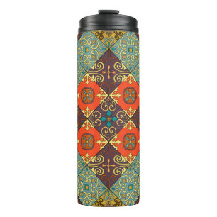 Seamless pattern with portuguese tiles in talavera thermal tumbler