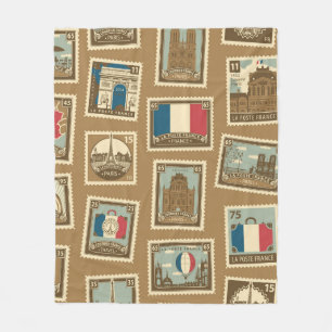 seamless pattern with postage stamps on theme of fleece blanket