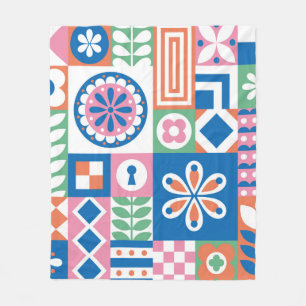 seamless pattern with pumpkins, hand-drawn in retr fleece blanket
