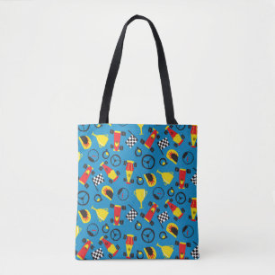 Seamless pattern with racing cars. tote bag