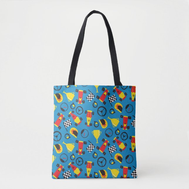 Seamless pattern with racing cars.  tote bag (Front)