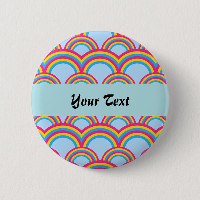 Seamless pattern with rainbows 2 inch round button (Front)