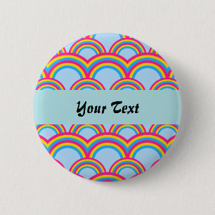 Seamless pattern with rainbows 2 inch round button