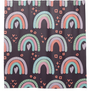 seamless pattern with rainbows and raindrops clip