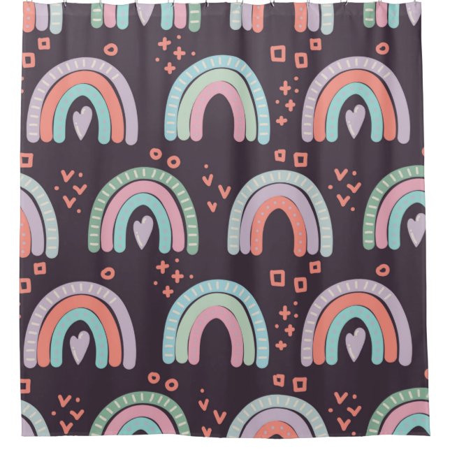  seamless pattern with rainbows and raindrops clip (Front)