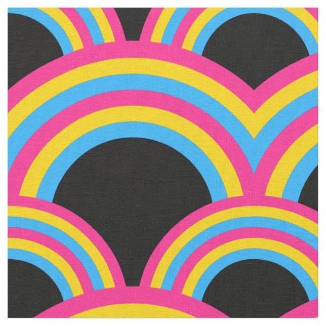 Seamless pattern with rainbows fabric (Close Up)