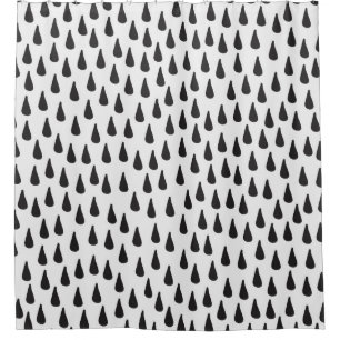 Seamless pattern with raindrops in black on cream