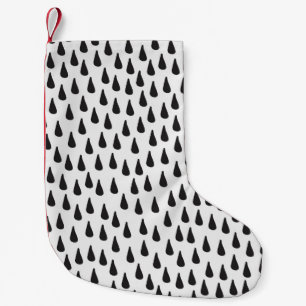 Seamless pattern with raindrops in black on cream  small christmas stocking
