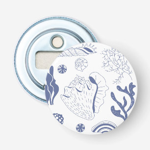 Seamless pattern with sea shells bottle opener
