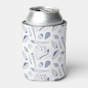 Seamless pattern with sea shells can cooler
