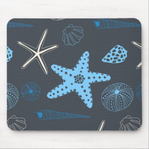 Seamless pattern with sea shells mouse pad