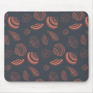 Seamless pattern with sea shells mouse pad