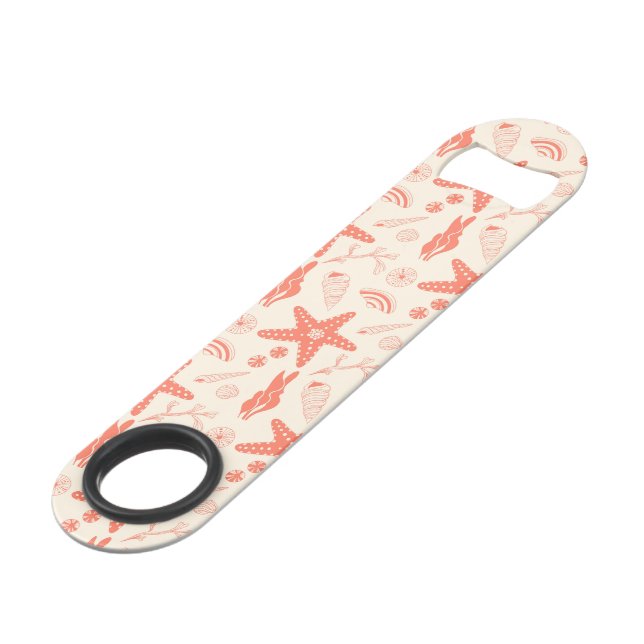 Seamless pattern with sea shells speed bottle opener (Front Angled)
