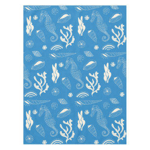 Seamless pattern with sea shells tablecloth