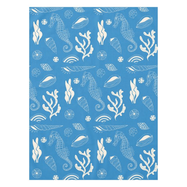 Seamless pattern with sea shells tablecloth (Front)