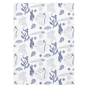 Seamless pattern with sea shells tablecloth