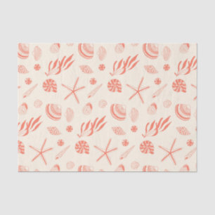Seamless pattern with sea shells tissue paper