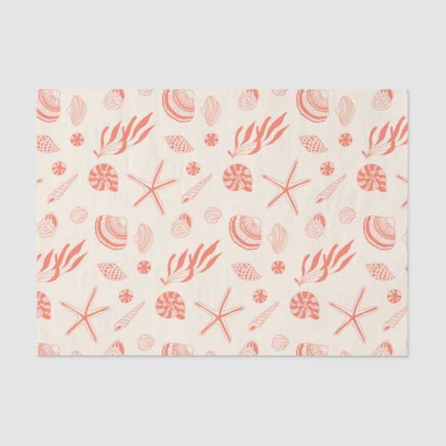 Seamless pattern with sea shells tissue paper (Front)