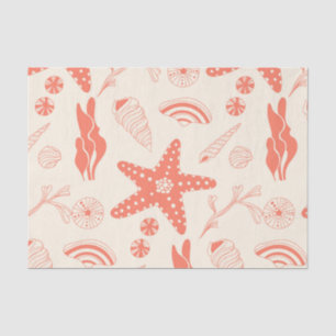 Seamless pattern with sea shells tissue paper