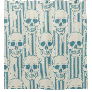 Seamless pattern with skull. Freehand drawing