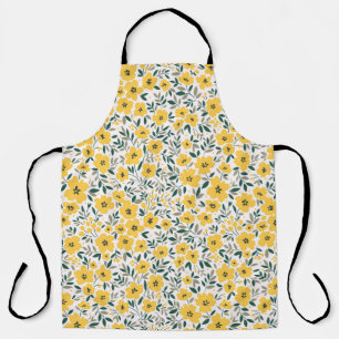 Seamless pattern with small yellow flowers apron