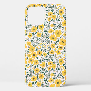 Seamless pattern with small yellow flowers iPhone 12 case