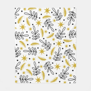 Seamless pattern with snowflakes and fir branches. fleece blanket