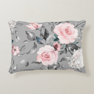 Seamless pattern with spring flowers and leaves. H Accent Pillow