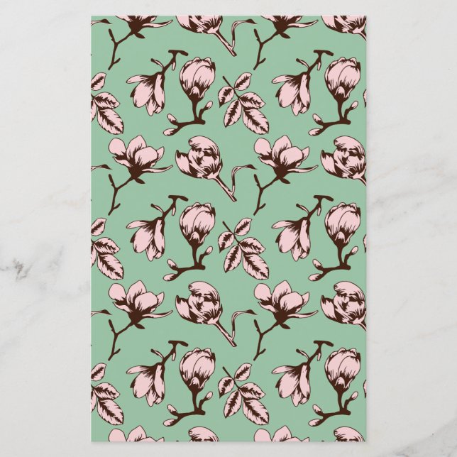 Seamless pattern with spring tree flower buds (Front)