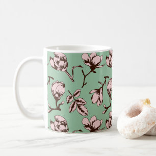 Seamless pattern with spring tree flower buds coffee mug